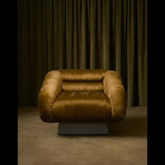 The Foxy Chair - Modern Pleated Velvet Swivel Chair