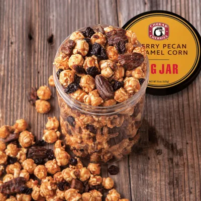 Cherry Pecan Caramel Corn Big Jar