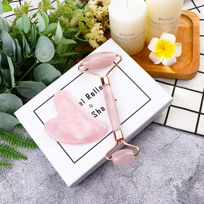 Lumière Éclat "Rose Quartz" Facial Roller & Gua Sha Set